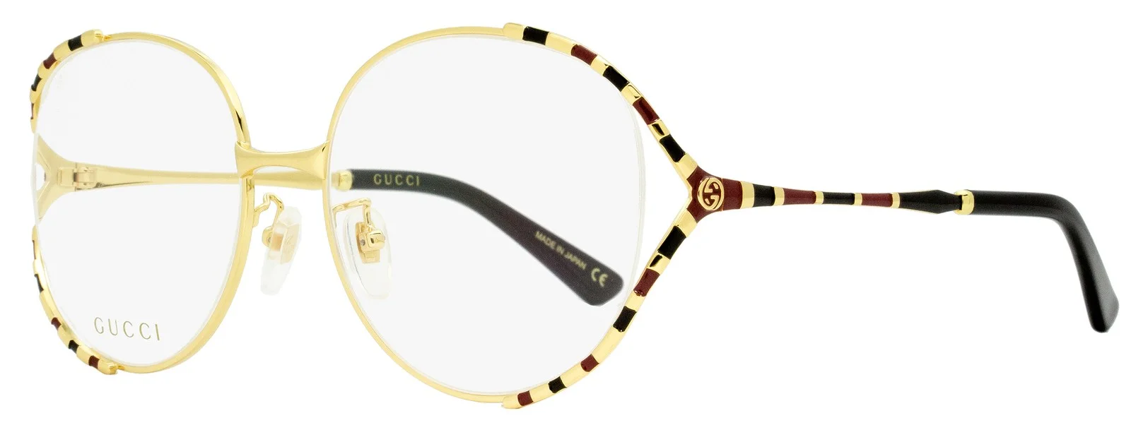 Gucci Oval Eyeglasses GG0596OA 003 Gold/Black 58mm 0596